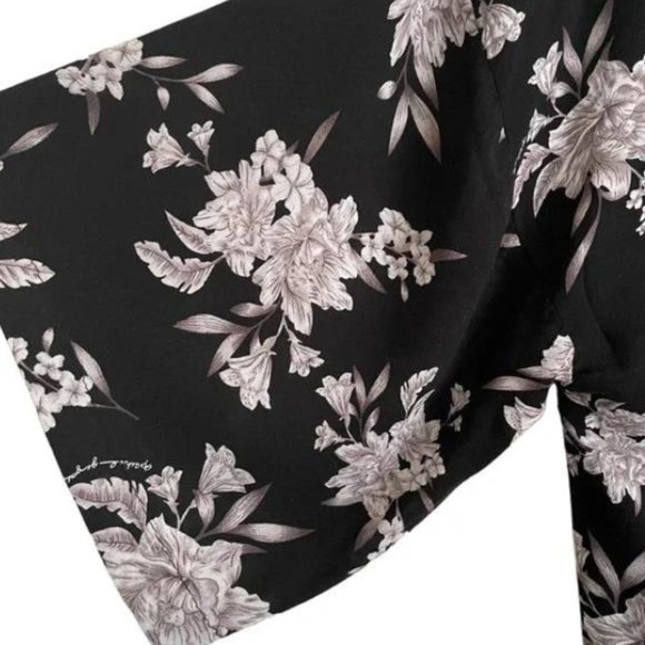 Spiritual Gangster Women's Black/Grey/White Floral Print MAYA Kimono, One Size - Picture 6 of 7